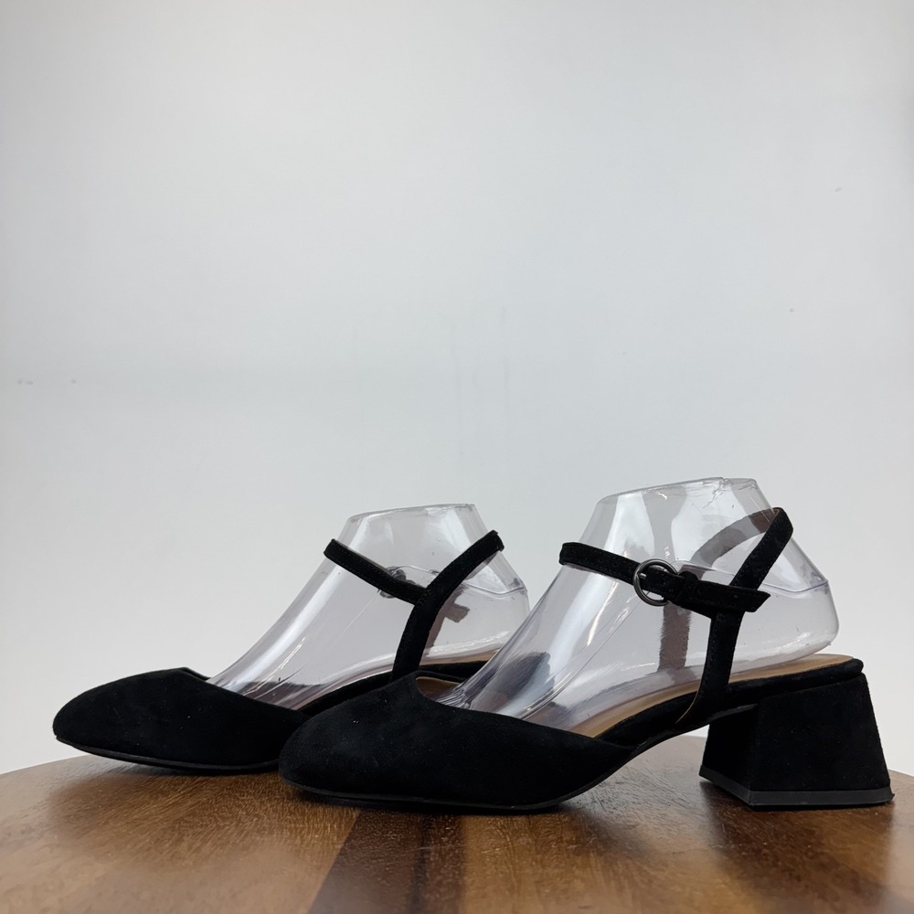 Womens Gentle Souls Lucinda Black Leather Ankle Strap Pumps Sandals Size 8.5 M - Picture 2 of 8